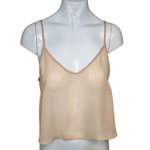 Aritzia Wilfred  Sheer Peach Crop Tank Size Small